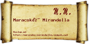 Maracskó Mirandella névjegykártya